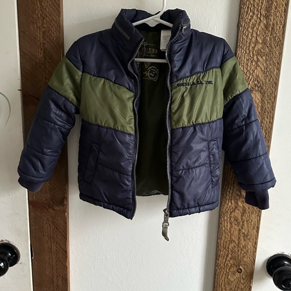 GUESS Color Block Puffer Winter Coat Jacket Baby Toddler Boy 24 Months - Picture 2 of 12